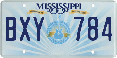 MS license plate BXY784