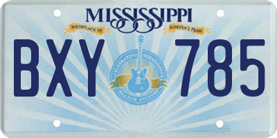 MS license plate BXY785