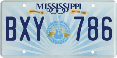 MS license plate BXY786