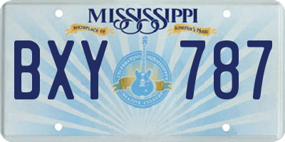 MS license plate BXY787