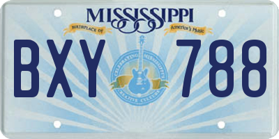 MS license plate BXY788