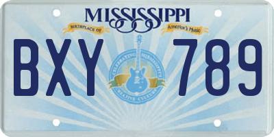 MS license plate BXY789