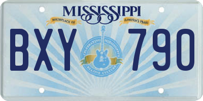 MS license plate BXY790
