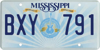 MS license plate BXY791