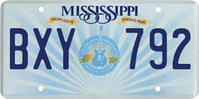 MS license plate BXY792
