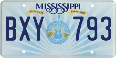 MS license plate BXY793