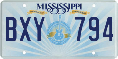 MS license plate BXY794