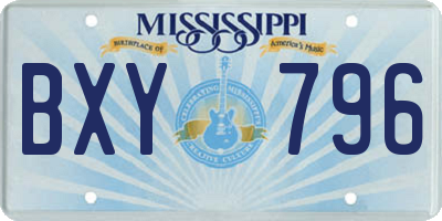 MS license plate BXY796