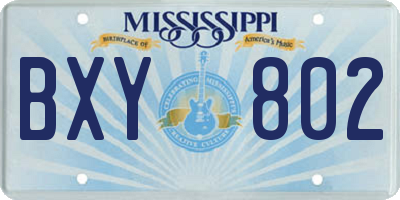 MS license plate BXY802