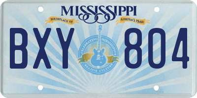 MS license plate BXY804