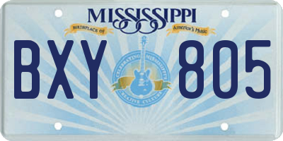 MS license plate BXY805