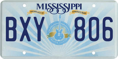 MS license plate BXY806