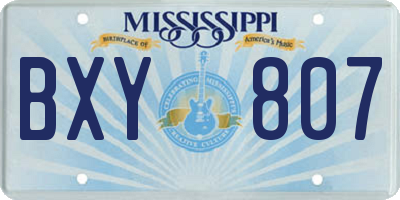 MS license plate BXY807