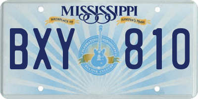 MS license plate BXY810