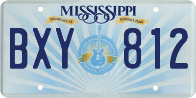 MS license plate BXY812