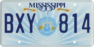 MS license plate BXY814