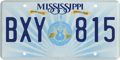 MS license plate BXY815
