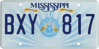 MS license plate BXY817
