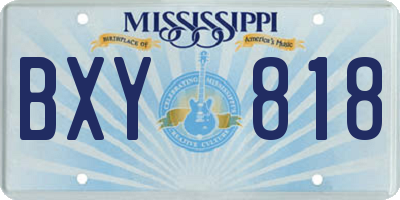 MS license plate BXY818