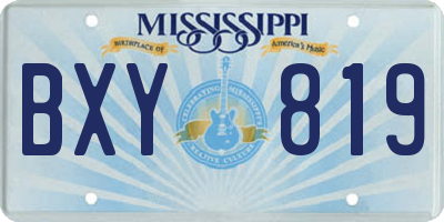 MS license plate BXY819