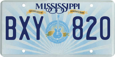 MS license plate BXY820