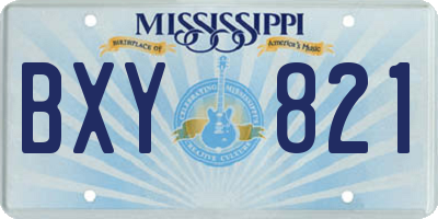 MS license plate BXY821