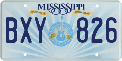 MS license plate BXY826