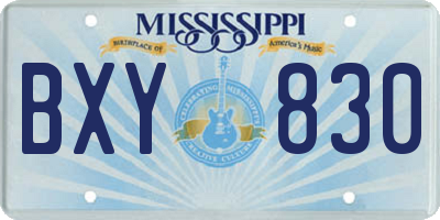 MS license plate BXY830