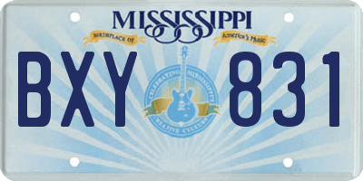 MS license plate BXY831