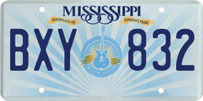 MS license plate BXY832