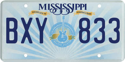 MS license plate BXY833