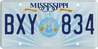 MS license plate BXY834