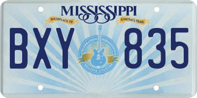 MS license plate BXY835