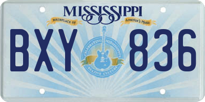 MS license plate BXY836