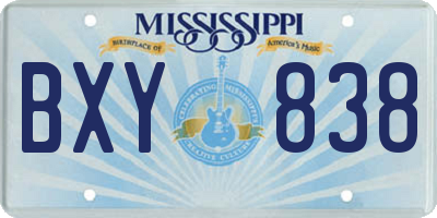 MS license plate BXY838