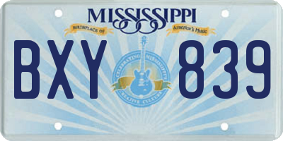 MS license plate BXY839