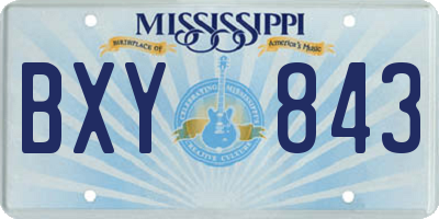 MS license plate BXY843