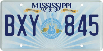 MS license plate BXY845