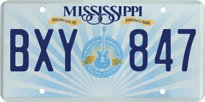 MS license plate BXY847