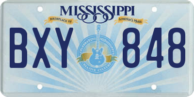 MS license plate BXY848