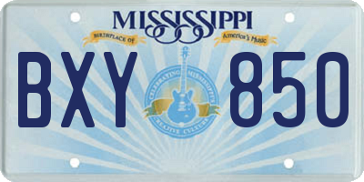 MS license plate BXY850