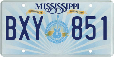 MS license plate BXY851