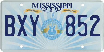 MS license plate BXY852