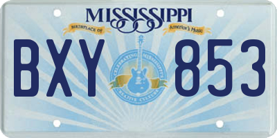 MS license plate BXY853