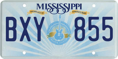 MS license plate BXY855