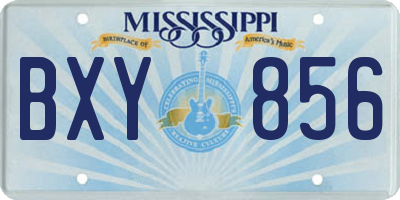 MS license plate BXY856