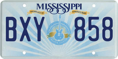 MS license plate BXY858