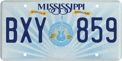 MS license plate BXY859