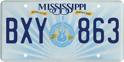 MS license plate BXY863