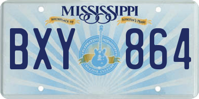 MS license plate BXY864
